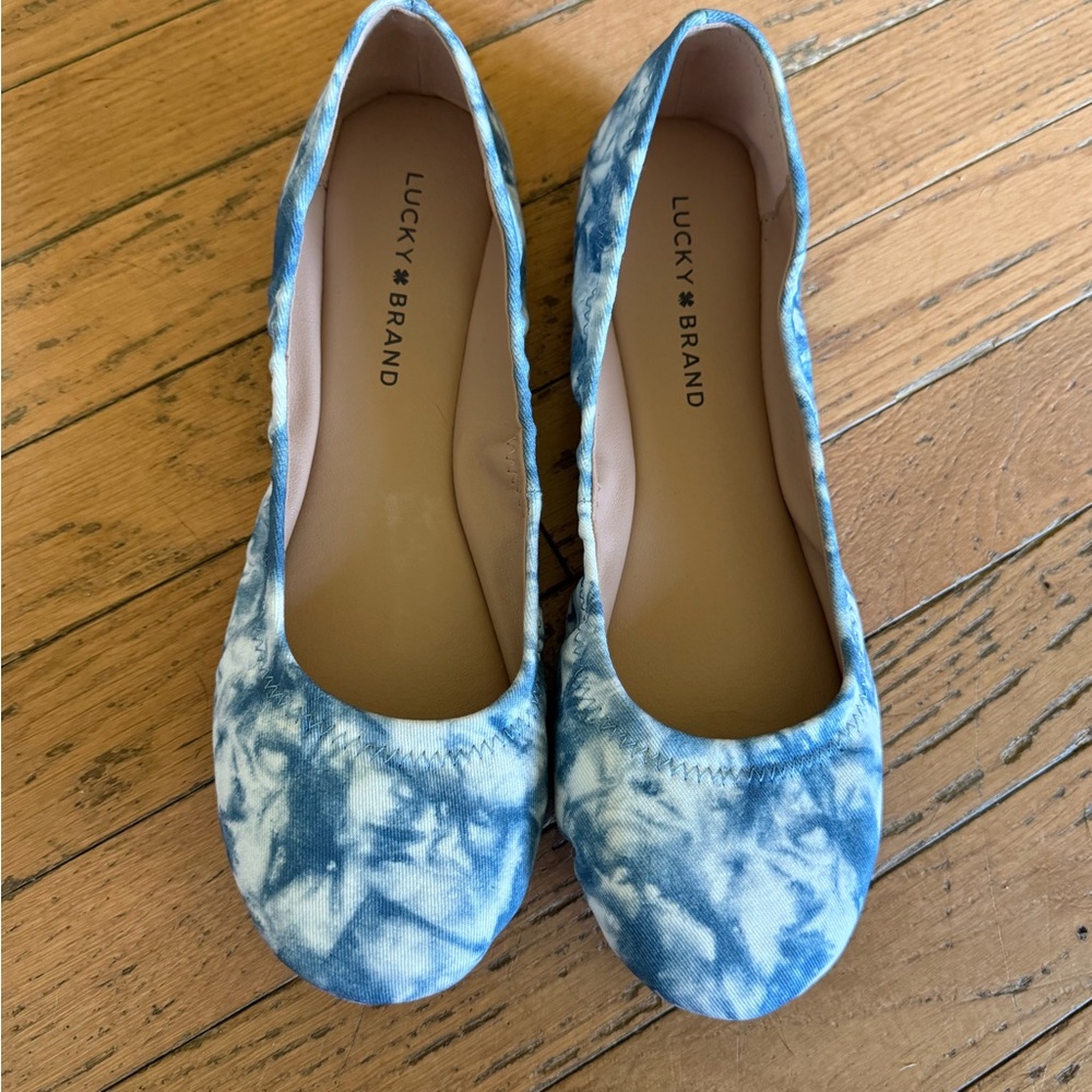 Lucky Brand Women's Blue Patterned Flats